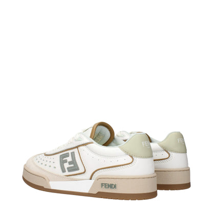 Fendi Weiße Leder Low-Tops