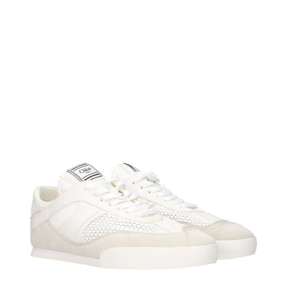 Chloé – Niedrige Sneakers aus weißem Stoff