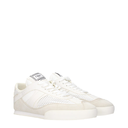 Chloé – Niedrige Sneakers aus weißem Stoff