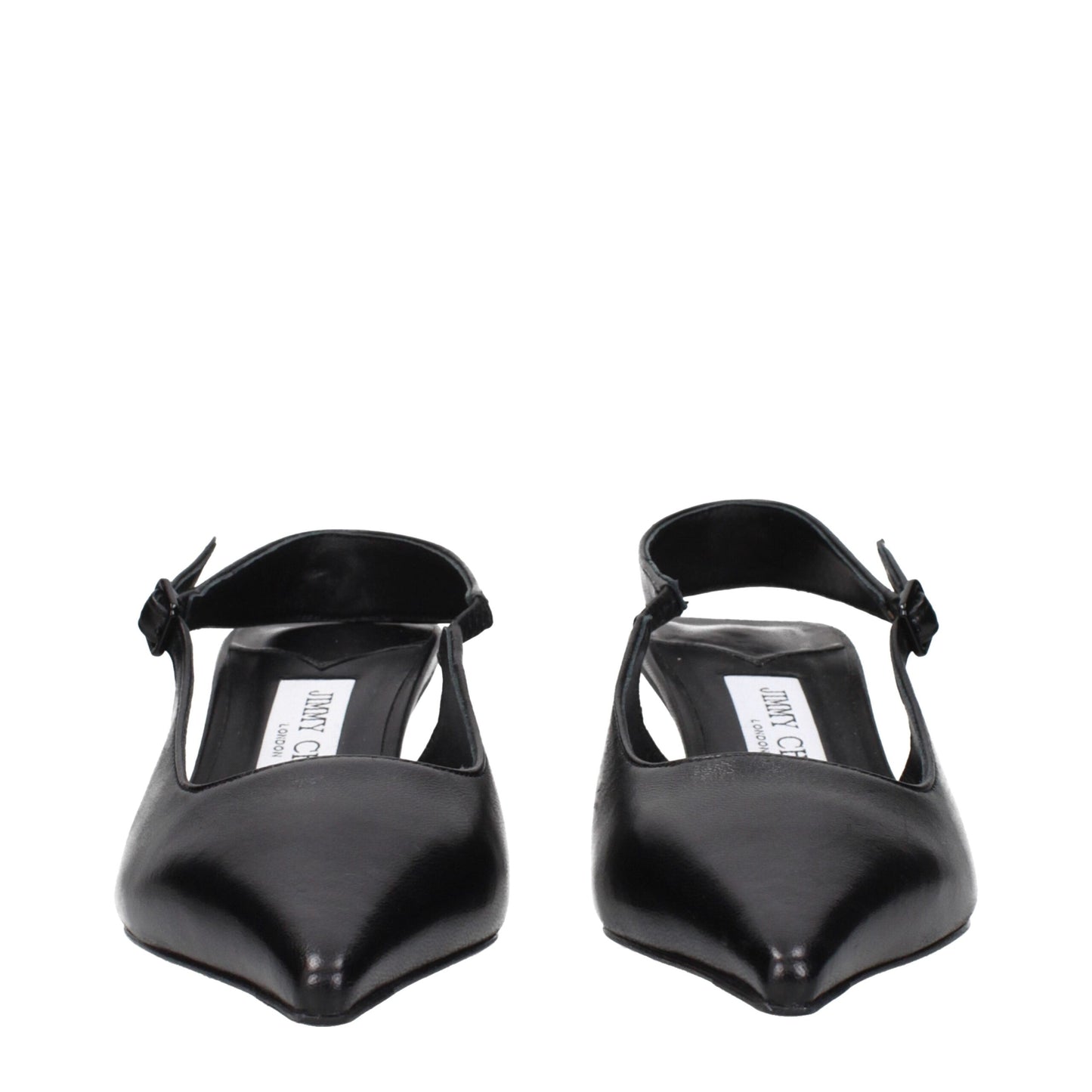 Jimmy Choo Black Leather Flat Sandals