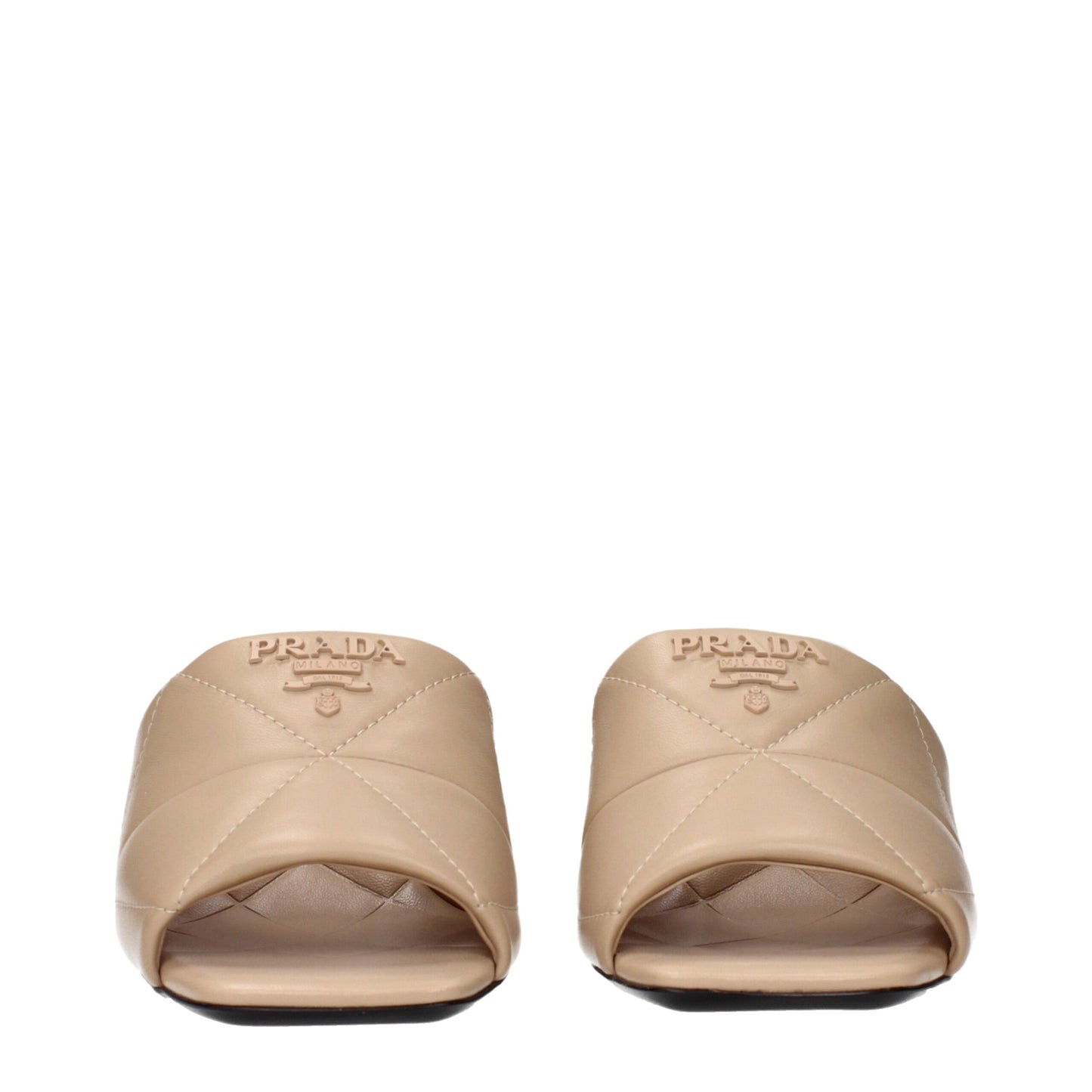 Prada Beige Leather Slippers
