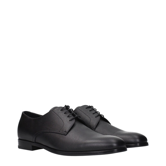 Prada – Oxfords und Derbys aus schwarzem Leder