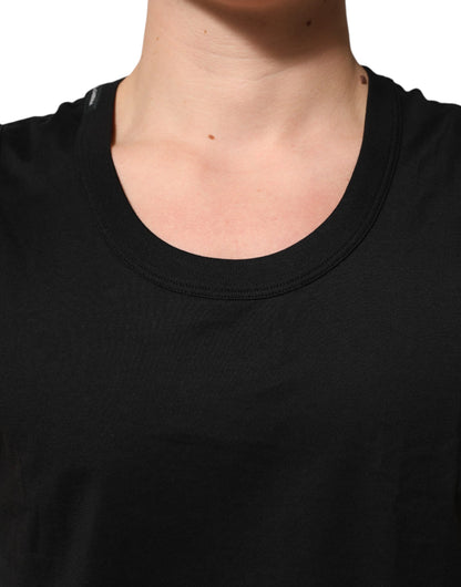 Dolce &amp; Gabbana Schwarzes ärmelloses Unterwäsche-Tanktop aus Baumwolle für Herren