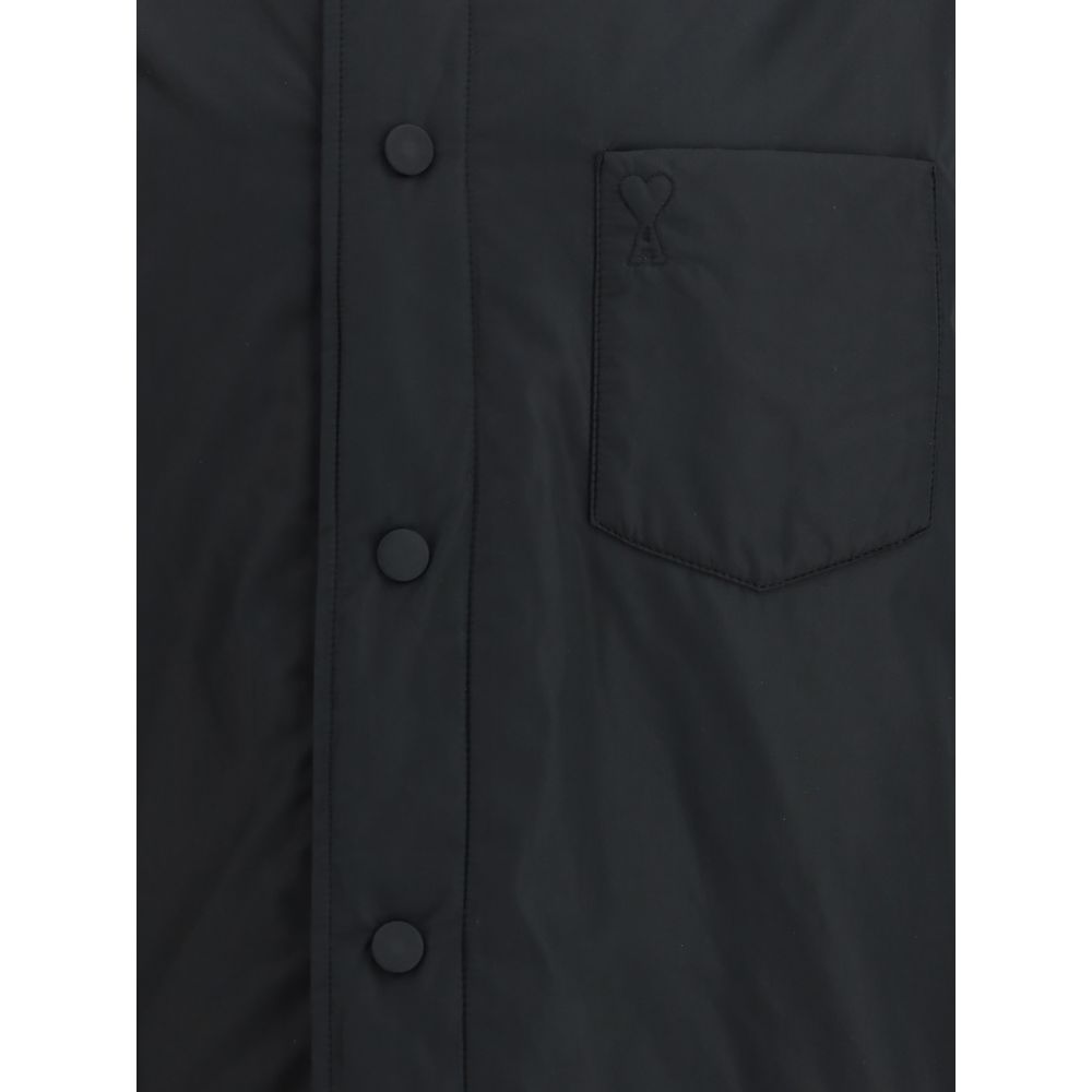Ami Paris Black Polyester Coat