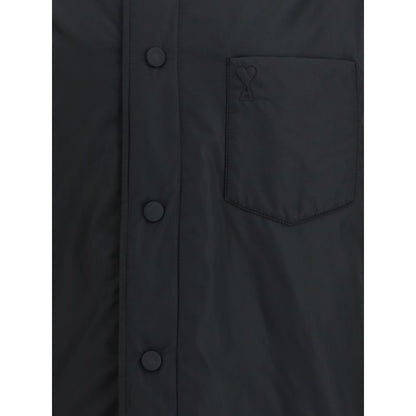 Ami Paris Black Polyester Coat