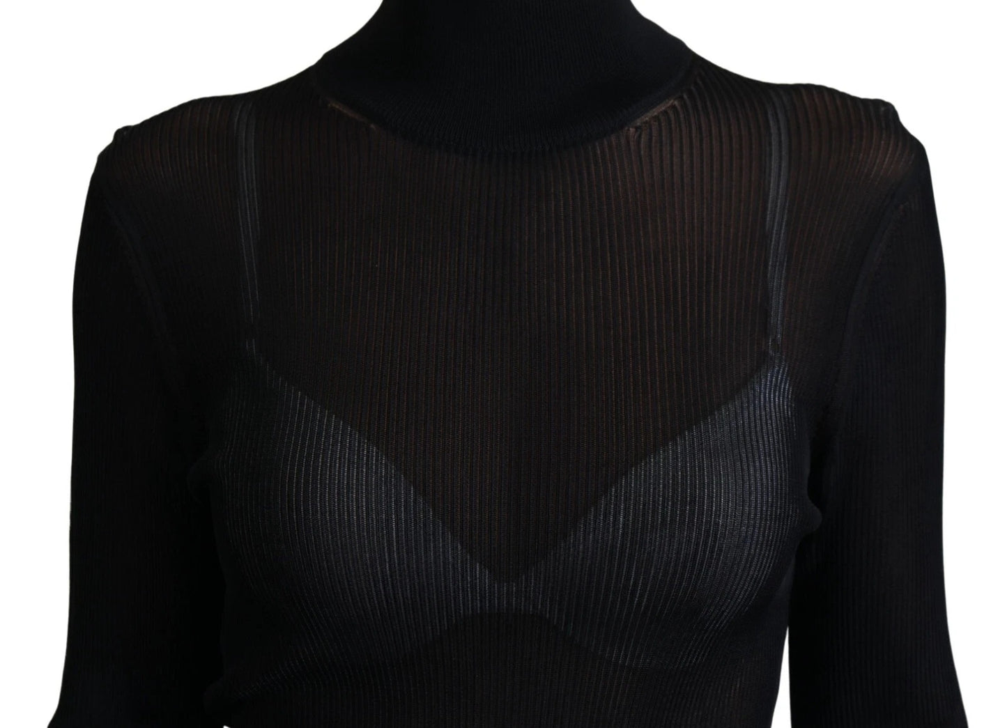 Dolce &amp; Gabbana – Schwarzer Rollkragenpullover in Slim Fit