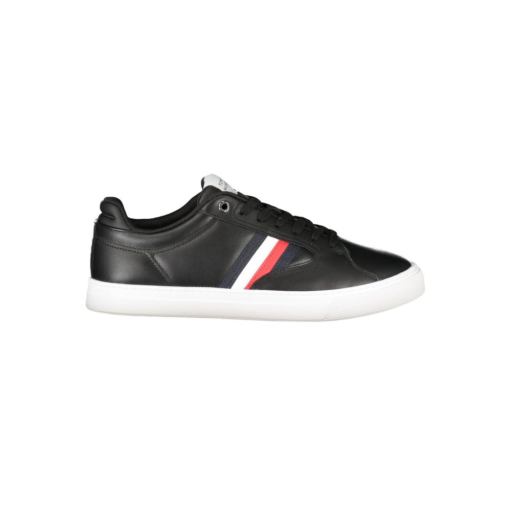 Tommy Hilfiger – Schwarze Leder-Sneaker für Herren