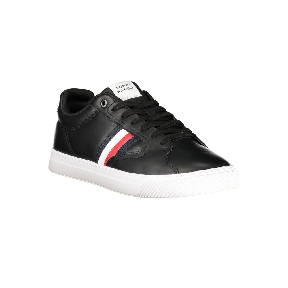 Tommy Hilfiger – Schwarze Leder-Sneaker für Herren