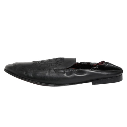 Dolce &amp; Gabbana – Schwarze Slipper aus Leder für Herren, flach