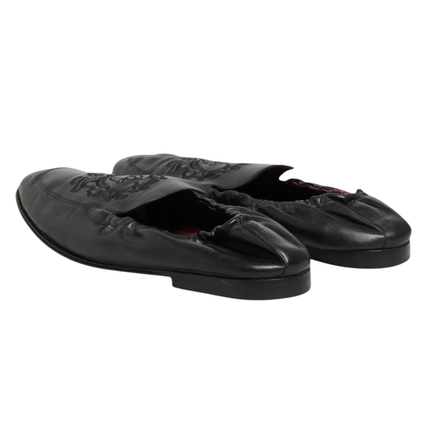 Dolce &amp; Gabbana – Schwarze Slipper aus Leder für Herren, flach