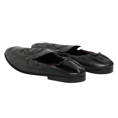 Dolce &amp; Gabbana – Schwarze Slipper aus Leder für Herren, flach