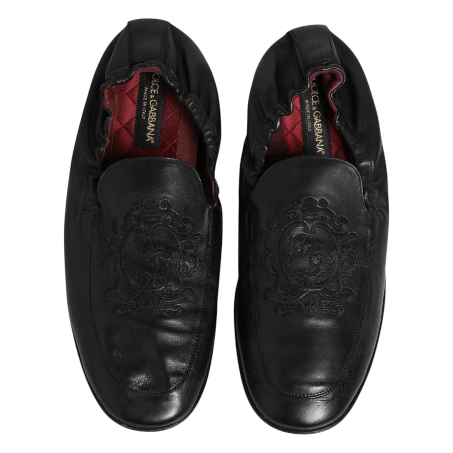 Dolce &amp; Gabbana – Schwarze Slipper aus Leder für Herren, flach