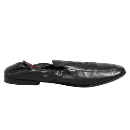 Dolce &amp; Gabbana – Schwarze Slipper aus Leder für Herren, flach