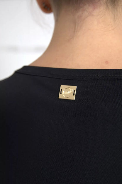 Roberto Cavalli Black Viscose Round Neck CLASS T-shirt