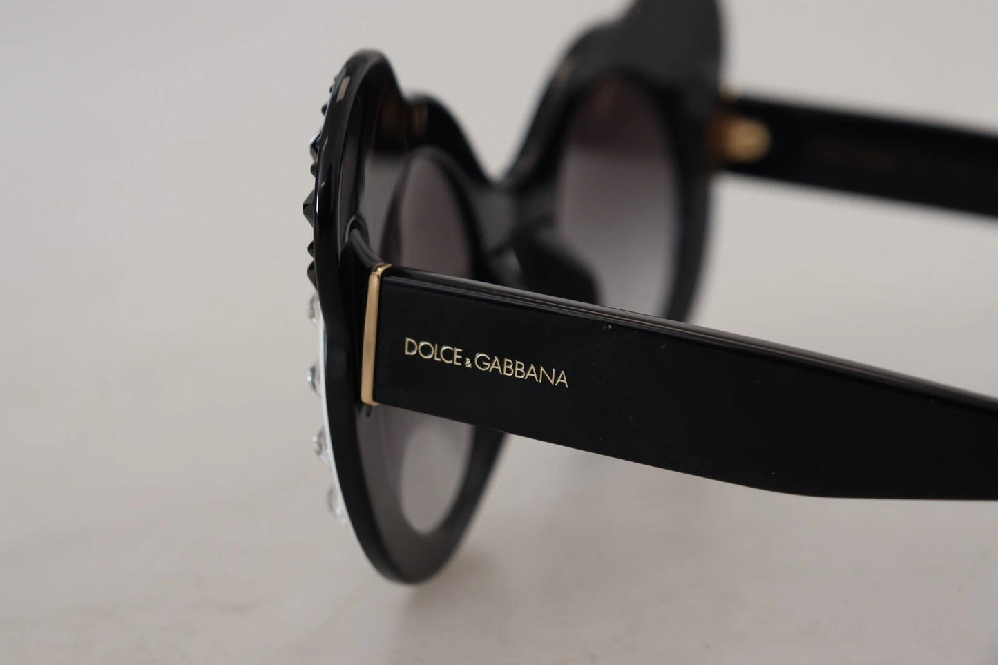 Dolce & Gabbana DG4325BM White Black Acetate Crystal Shades Sunglasses