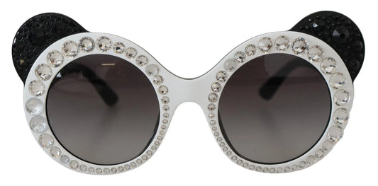Dolce & Gabbana DG4325BM White Black Acetate Crystal Shades Sunglasses