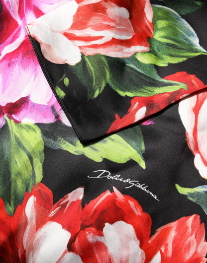 Dolce &amp; Gabbana Schwarzes, figurbetontes Minikleid mit Blumenmuster von Fiori Pittorici