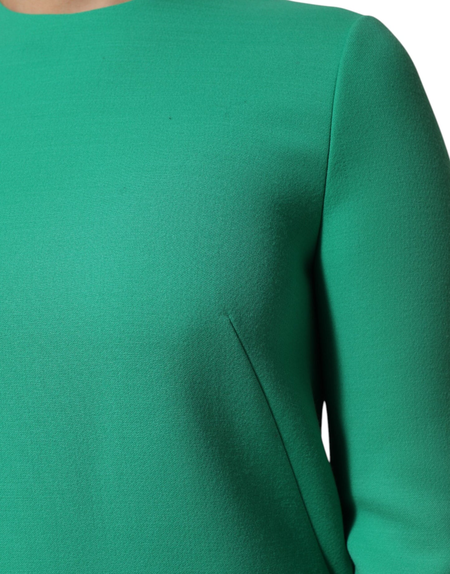 Dolce &amp; Gabbana – Grünes Minikleid aus Viskoseacetat mit langen Ärmeln