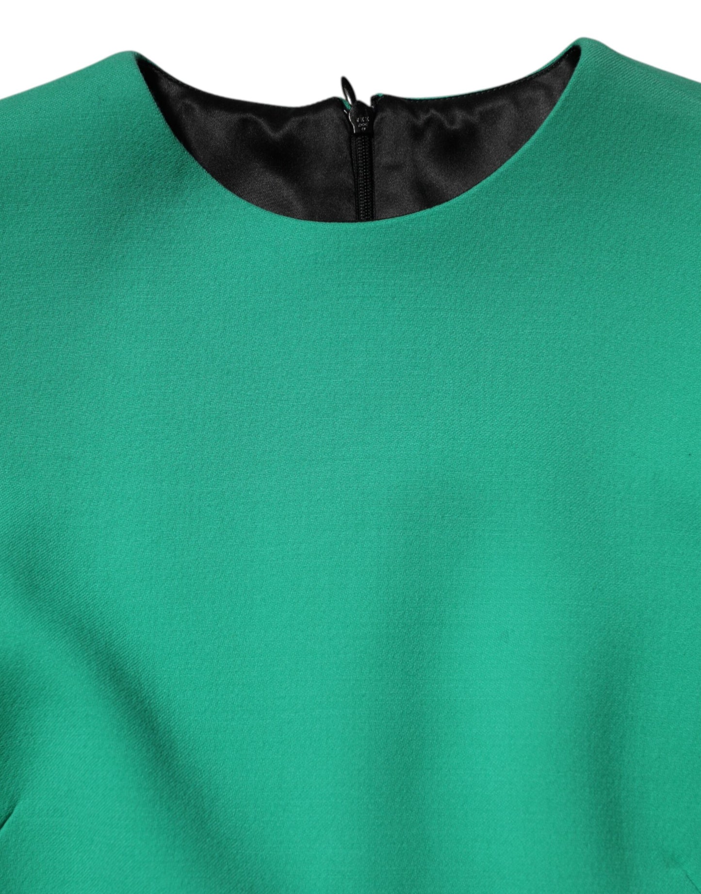 Dolce &amp; Gabbana – Grünes Minikleid aus Viskoseacetat mit langen Ärmeln