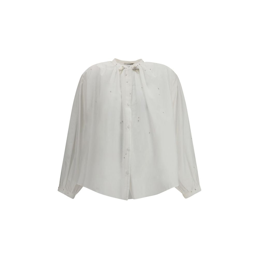 Forte_Forte Voile-Shirt mit Stickerei