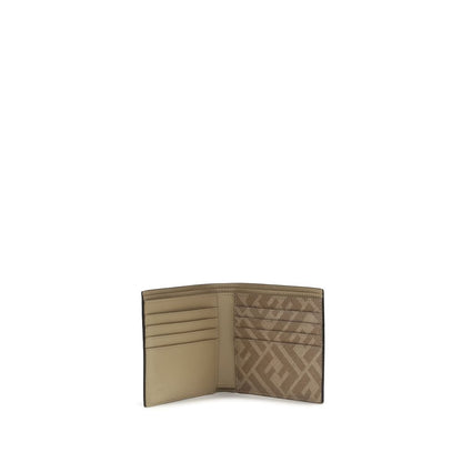 Fendi FF-Geldbörse aus Leder und Canvas