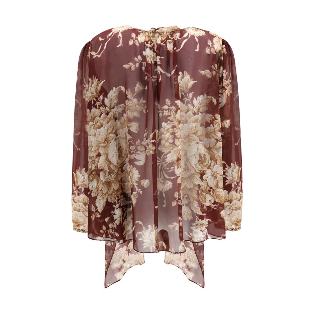Dolce &amp; Gabbana Seidenchiffon-Blumenhemd