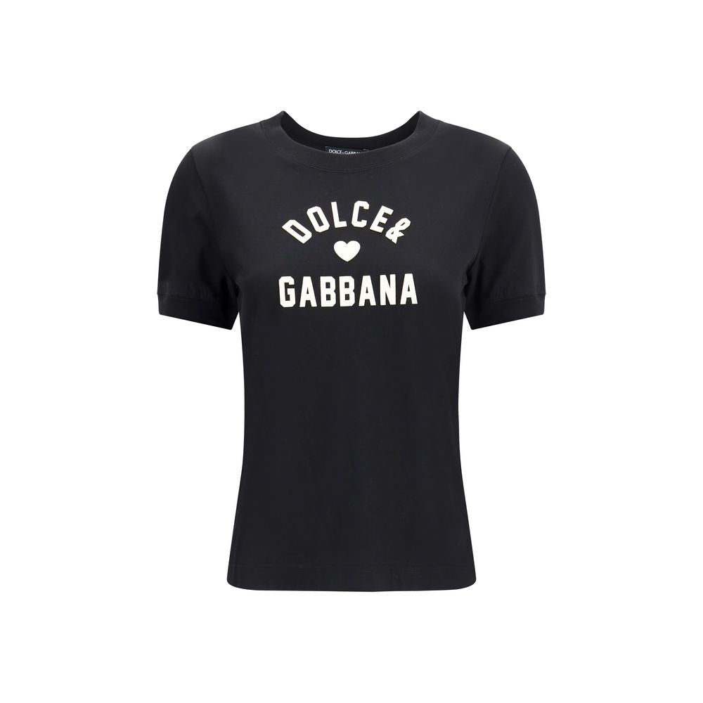 Dolce &amp; Gabbana Schwarzes Baumwoll-T-Shirt
