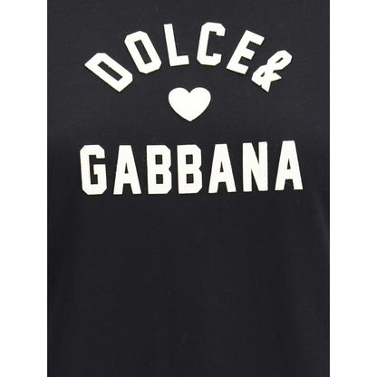 Dolce &amp; Gabbana Schwarzes Baumwoll-T-Shirt