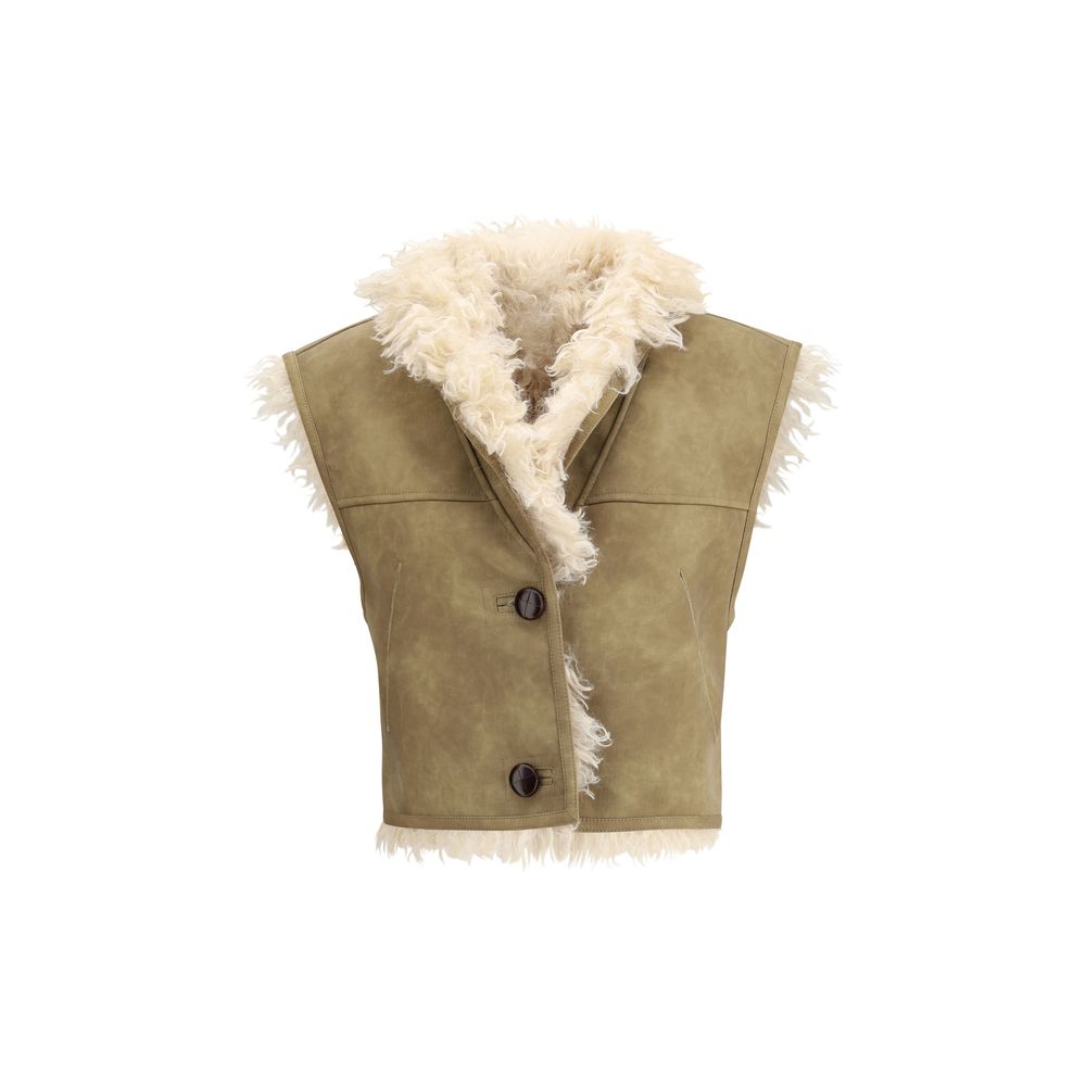 Marant Etoile Clara Weste aus Shearling-Kunstleder