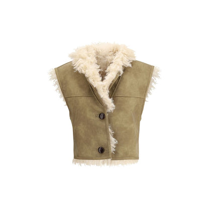 Marant Etoile Clara Weste aus Shearling-Kunstleder