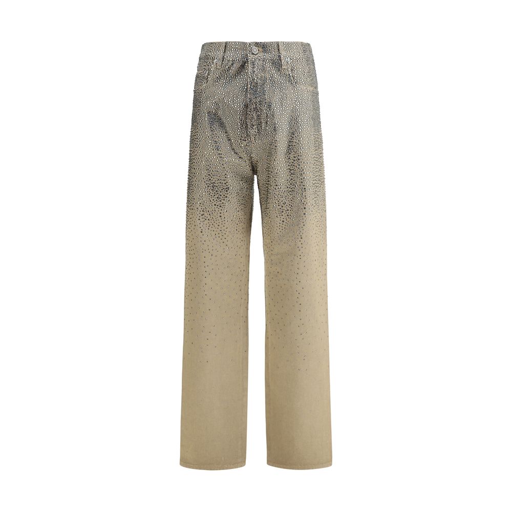 Golden Goose Bicolor Cotton Straight-Leg Jeans