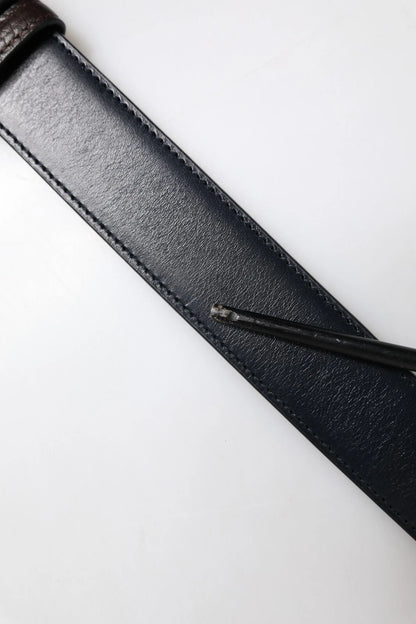 Dolce &amp; Gabbana Wendegürtel aus blaubraunem Leder mit Schnalle