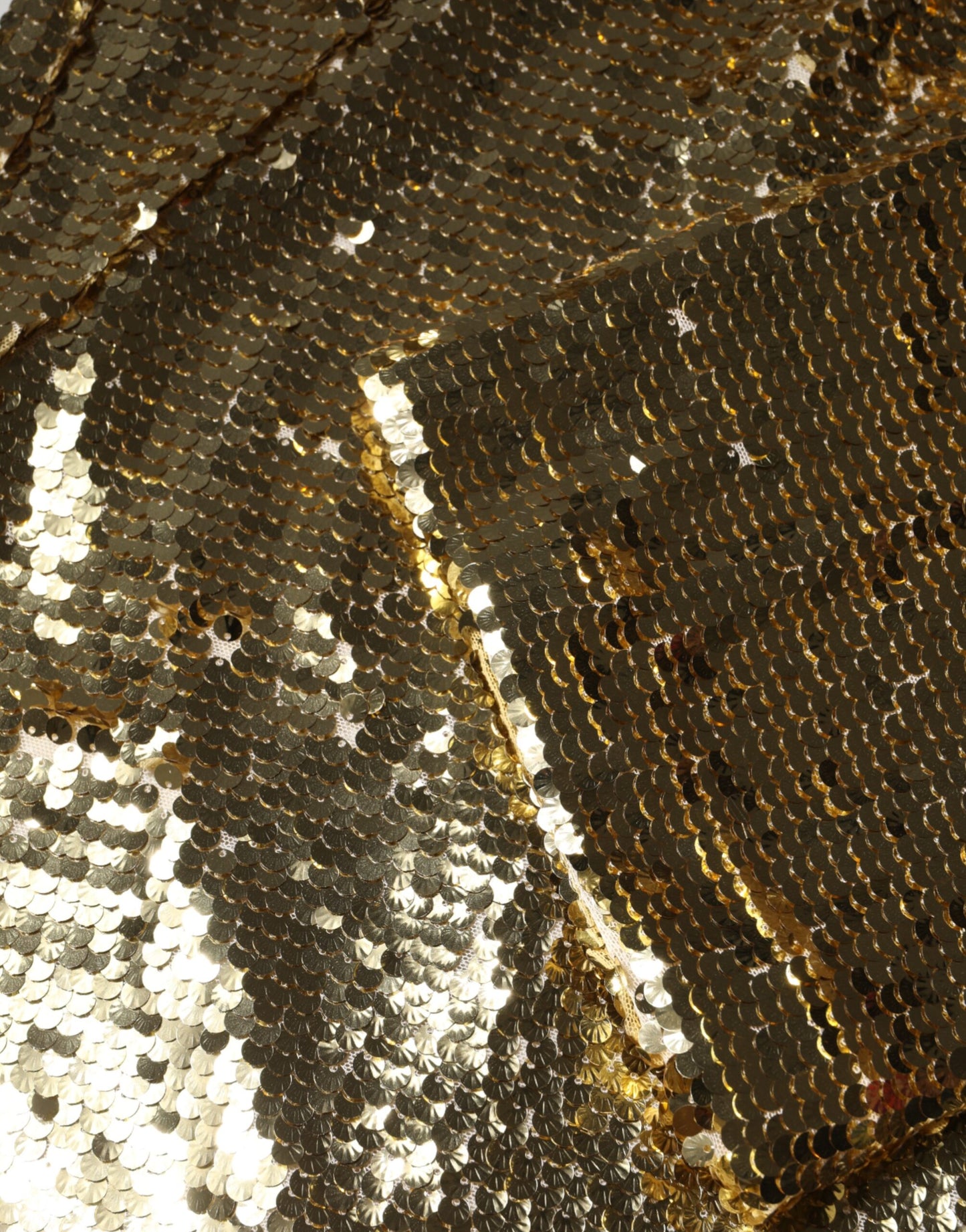 Dolce &amp; Gabbana – Langärmliges Minikleid mit goldenen Pailletten