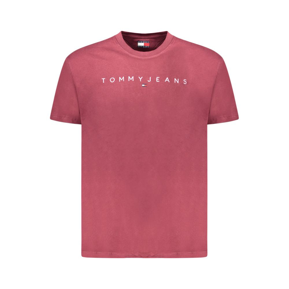 Tommy Hilfiger – Rotes Herren-T-Shirt aus Baumwolle