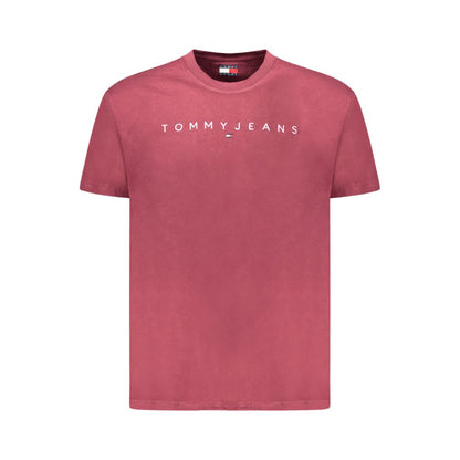 Tommy Hilfiger – Rotes Herren-T-Shirt aus Baumwolle
