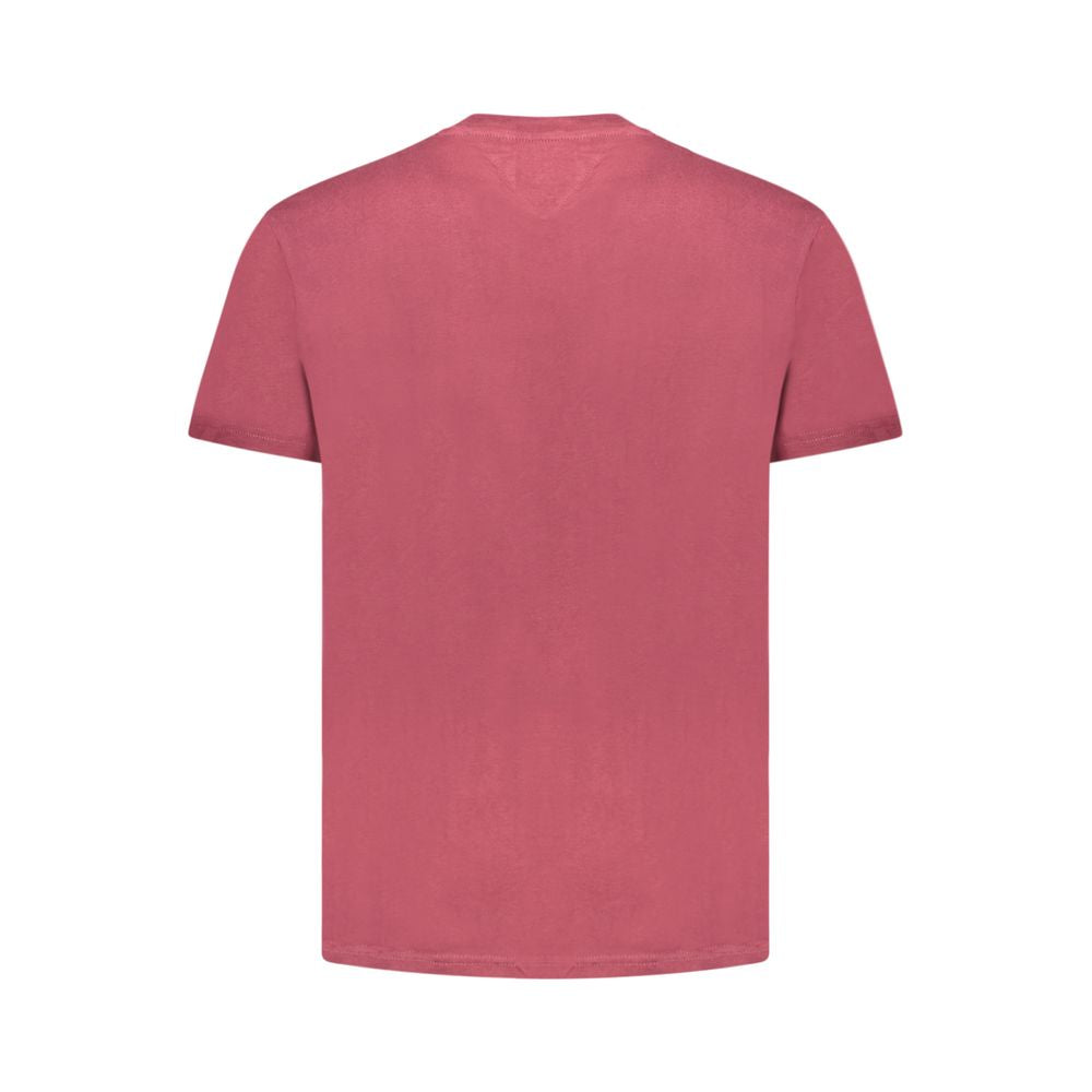 Tommy Hilfiger – Rotes Herren-T-Shirt aus Baumwolle