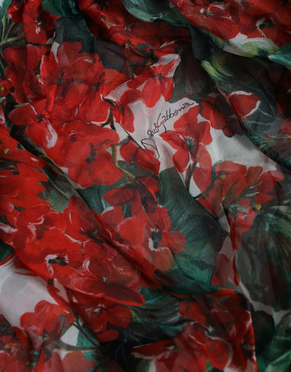 Dolce &amp; Gabbana Bluse mit mehrfarbigem Blumenkragen aus Seide