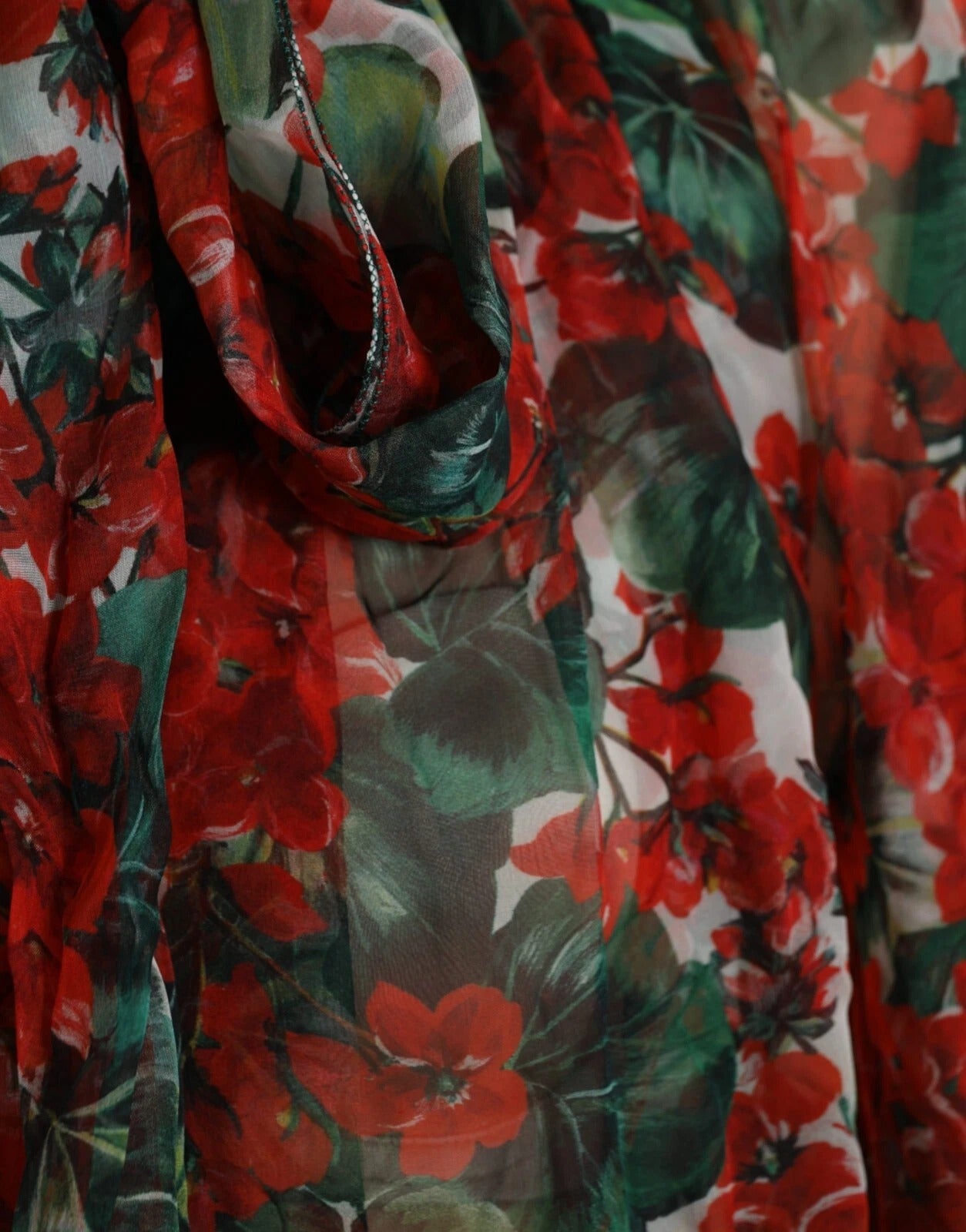 Dolce &amp; Gabbana Bluse mit mehrfarbigem Blumenkragen aus Seide