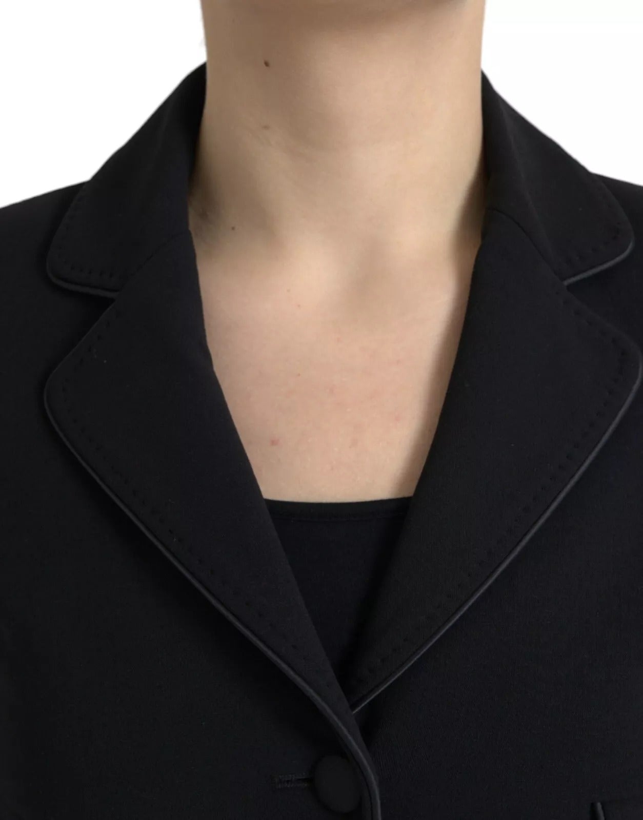 Dolce & Gabbana Black Wool Single Breasted Cropped Jacket