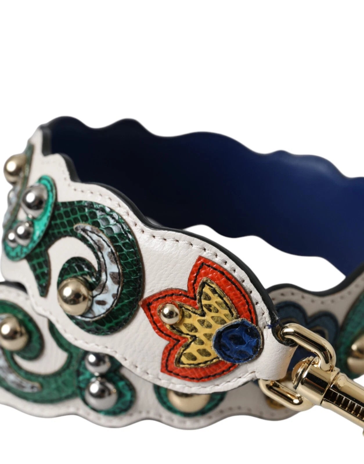 Dolce &amp; Gabbana Weißer Lederhandtaschengürtel-Zubehör-Schultergurt