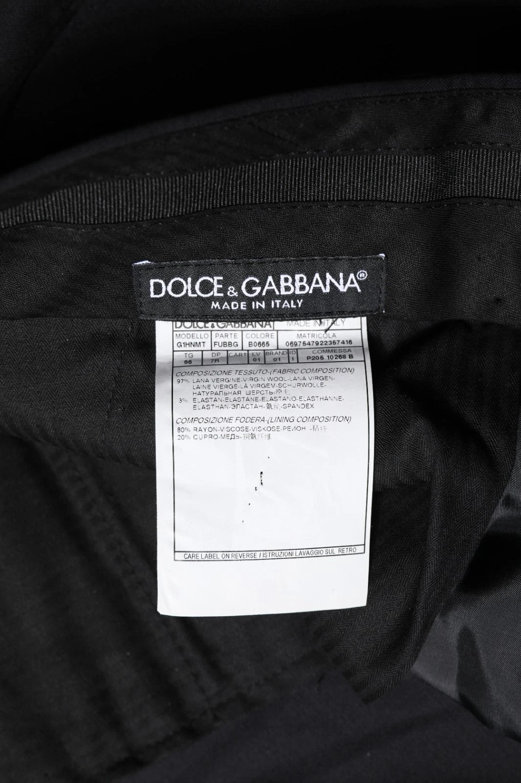 Dolce &amp; Gabbana Schwarze Wollhose für formelle Anlässe für Herren