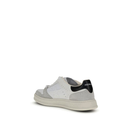 Premiata White Calf Leather Bos Taurus Low Top Sneakers