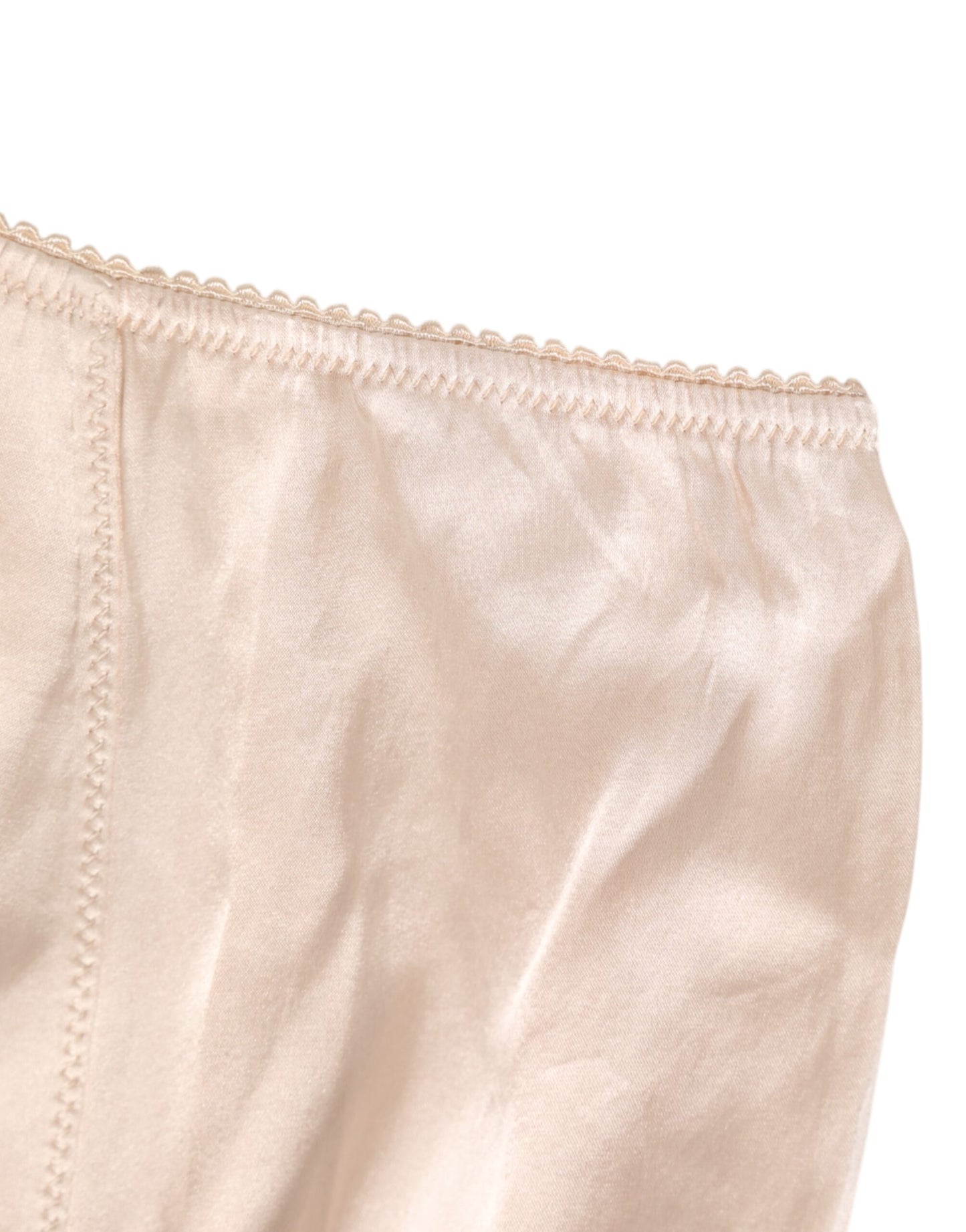 Dolce &amp; Gabbana Beige Rosato Seidensatin High Waist Unterwäsche