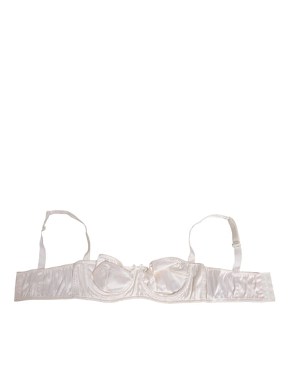 Dolce &amp; Gabbana Balconnet-Dessous-BH in Weiß aus Seidensatin