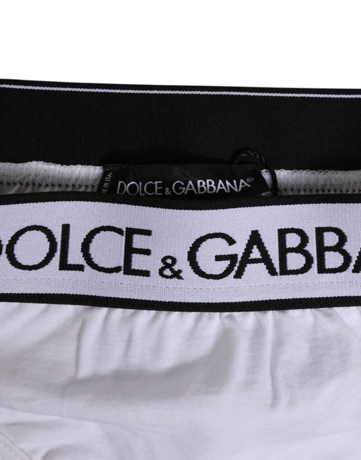 Dolce &amp; Gabbana – Tanga aus Modalbaumwolle mit weißem Logobund
