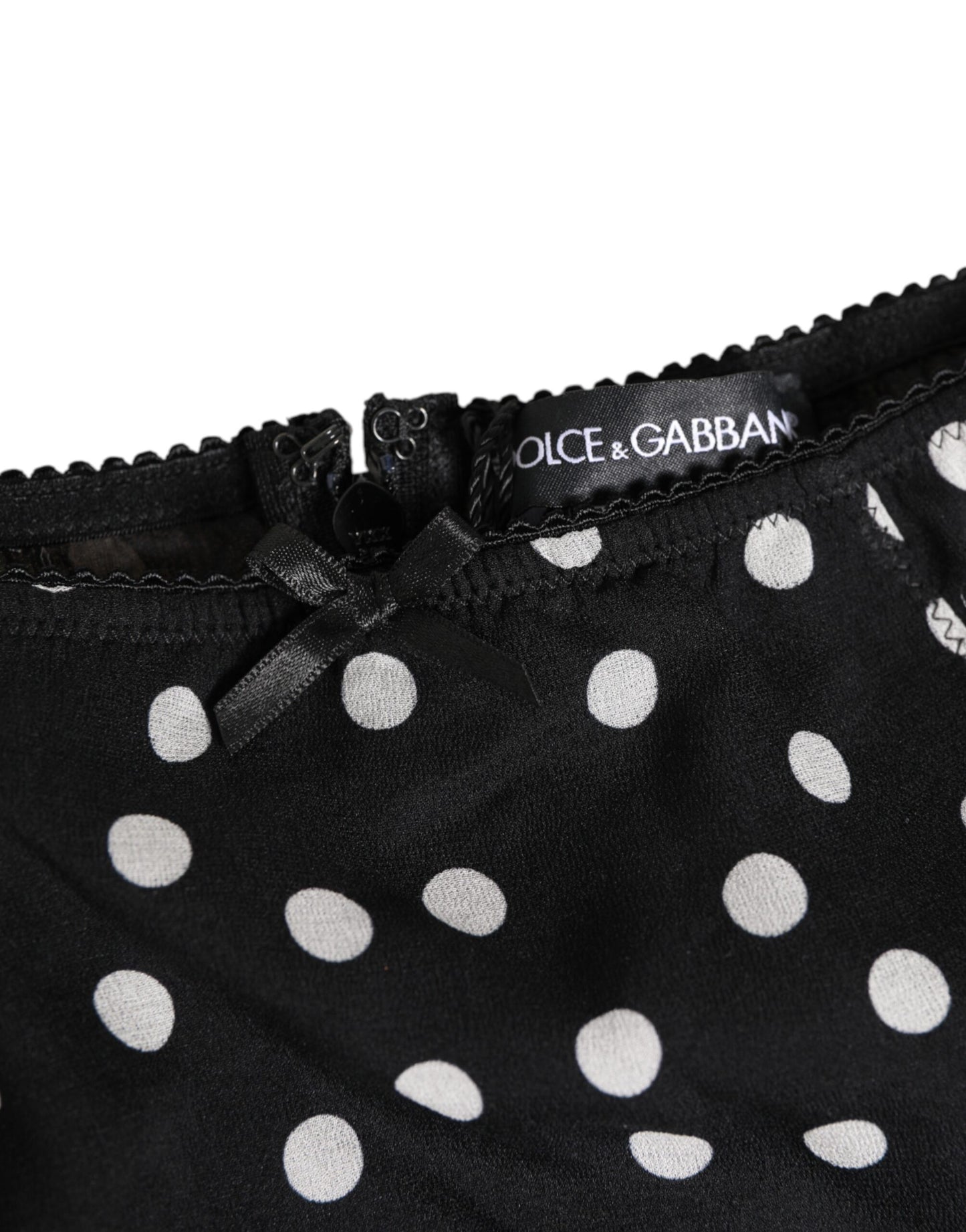 Dolce &amp; Gabbana – Slip aus Seide mit schwarzen und weißen Punkten