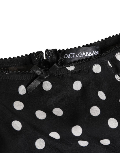 Dolce &amp; Gabbana – Slip aus Seide mit schwarzen und weißen Punkten