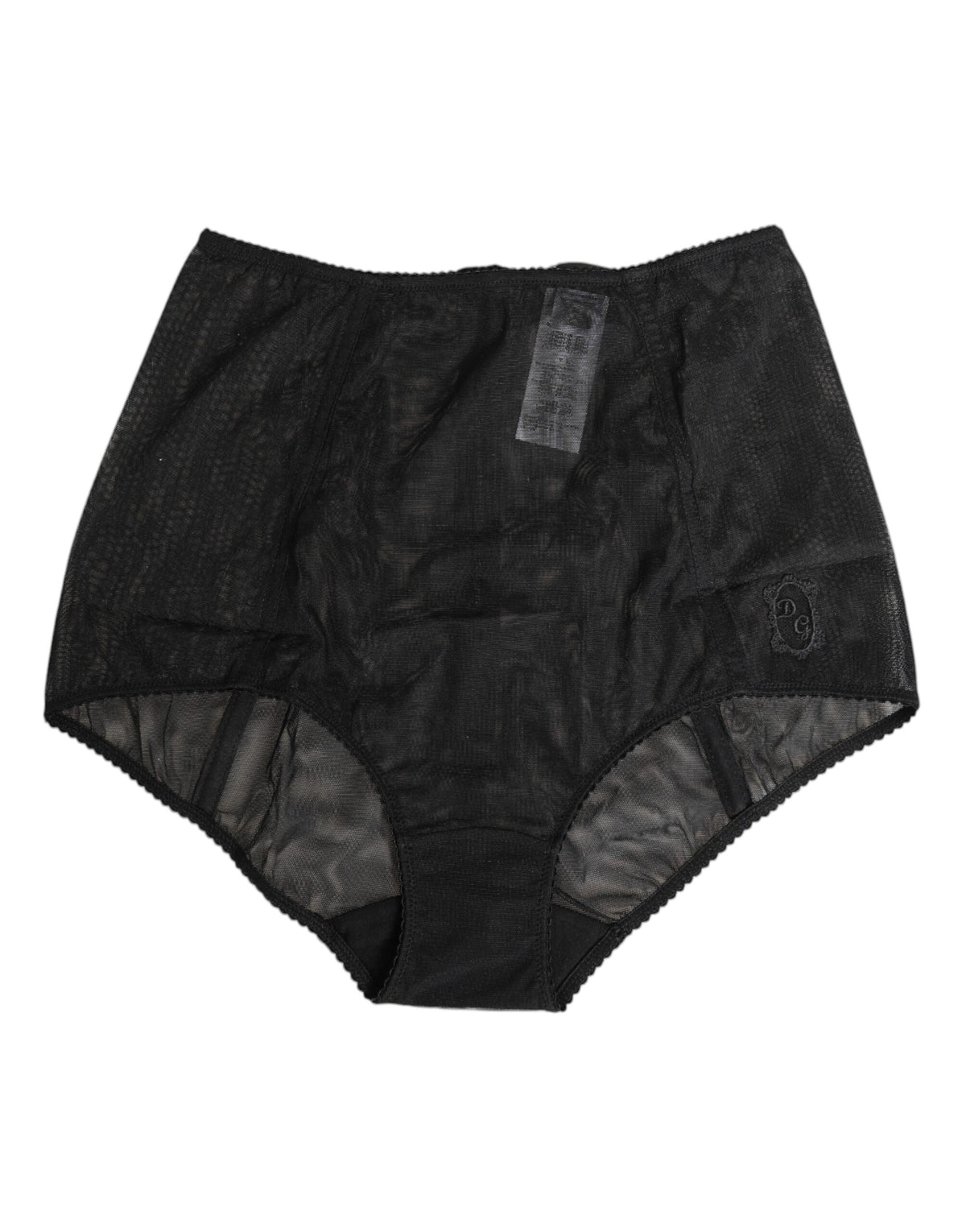 Dolce &amp; Gabbana – Transparente Shapewear-Unterwäsche aus schwarzem Netzstoff mit hoher Taille