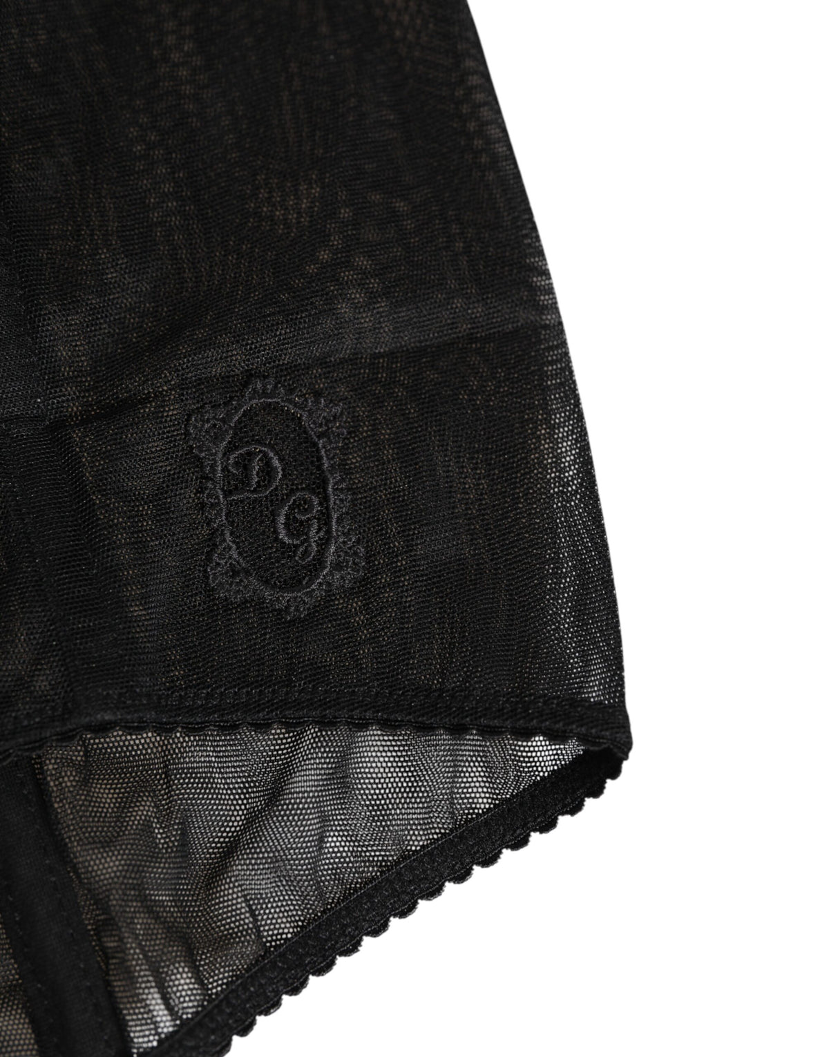 Dolce &amp; Gabbana – Transparente Shapewear-Unterwäsche aus schwarzem Netzstoff mit hoher Taille