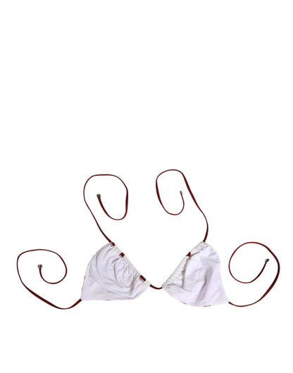 Dolce &amp; Gabbana – Dreieck mit Blumenmuster in Weiß und Rot mit Punkten